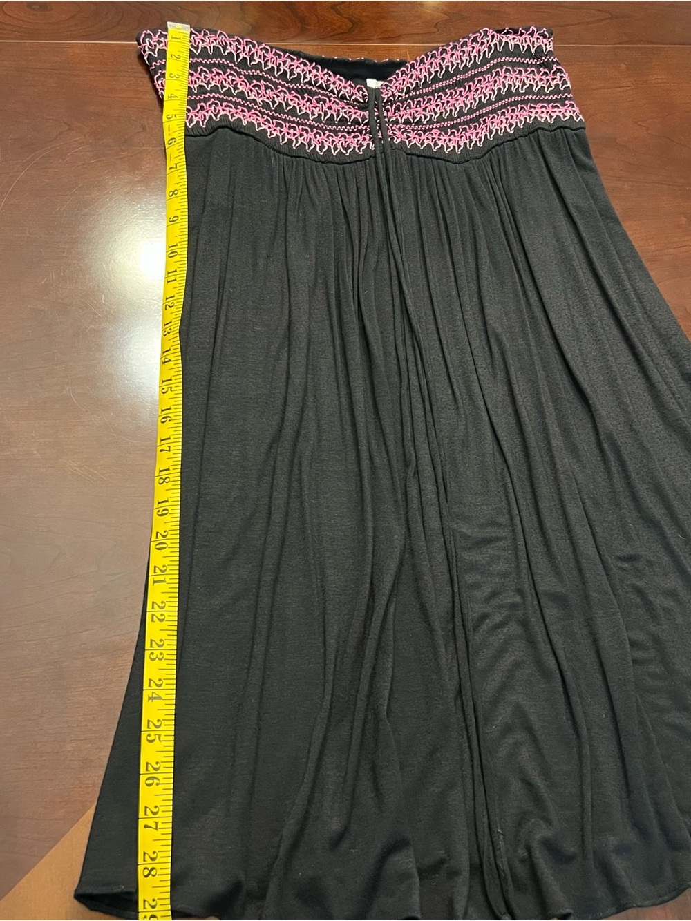 Cache Black Mini Dress with Pink Smocked Waist